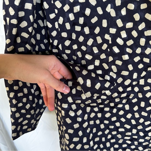 Vintage Silk Anne Klein II Blue and White Blazer Size 4 - Picture 5 of 6